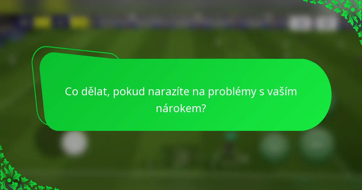 Co dělat, pokud narazíte na problémy s vaším nárokem?
