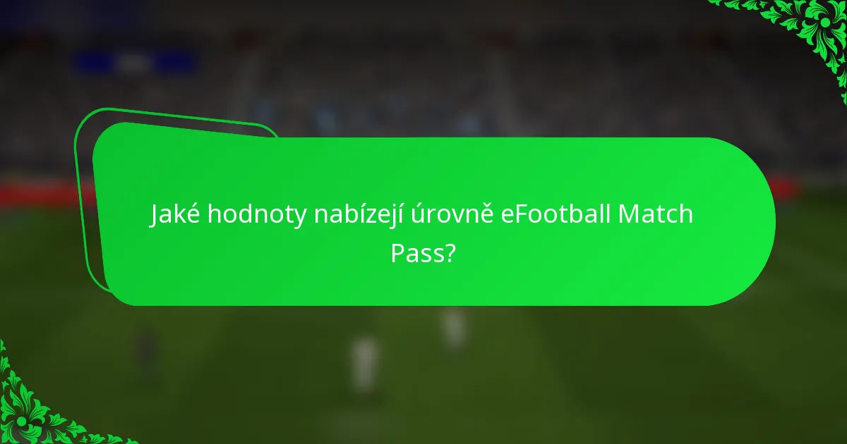 Jaké hodnoty nabízejí úrovně eFootball Match Pass?